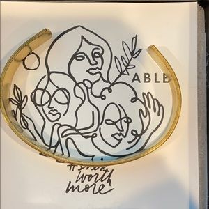 ABLE “she’s worth more” brass cuff bracelet